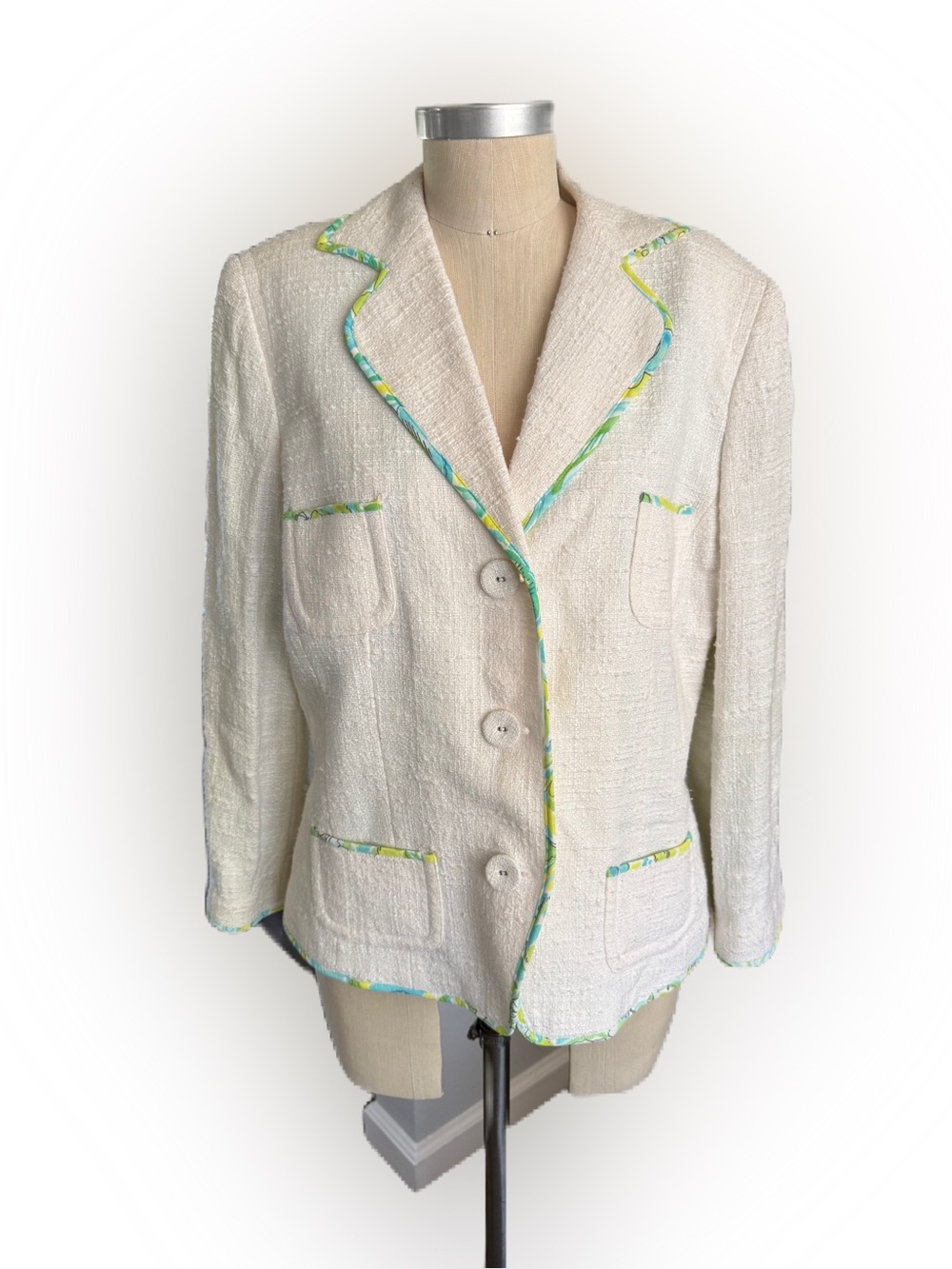 BNWT Sigfrid Olsen Collection Vintage Catalina Cruise White Tweed Linen Blend14